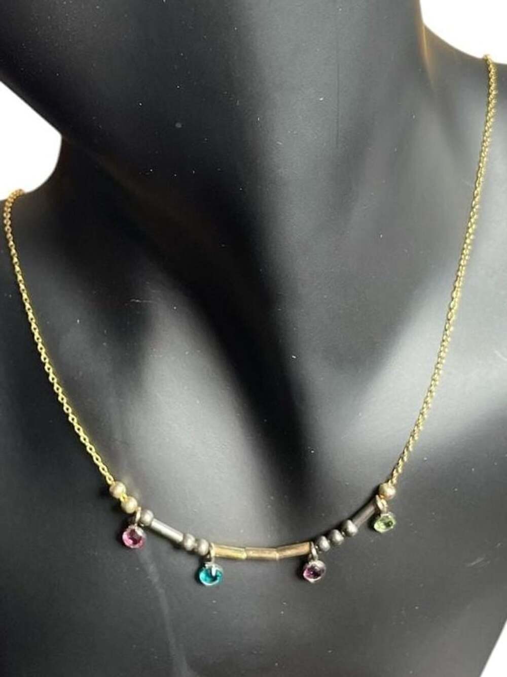 1/20 12K Gold Filled Multi-Gemstone Adjustable Slider Necklace